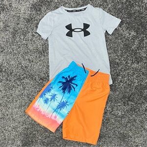 Under Armour Surf Shirt and Joe Fresh Swimming Trunks